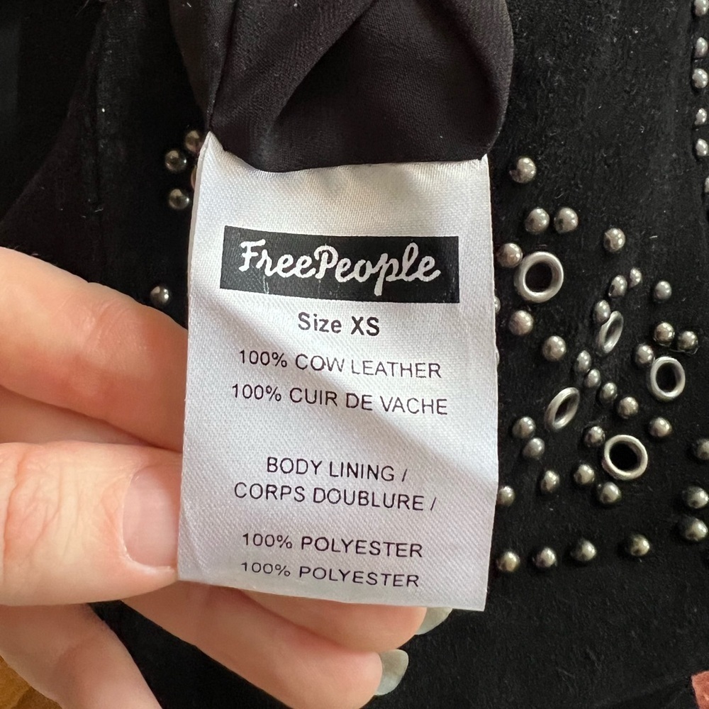 Suede Leather Mini Dress with Gunmetal Stud Detail XS - Picture 8 of 10